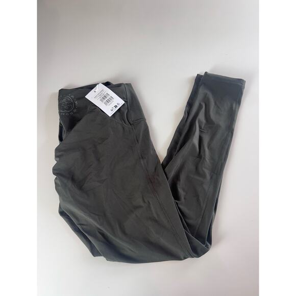 NWT GYMSHARK Legacy Logo Leggings Deep Olive Green Women’s Large Body Fit B7A4E - Picture 7 of 7